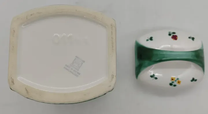 Gmundner Keramik: Vorratsbehälter mit Streublumenmuster, handgemalt - Bild 7