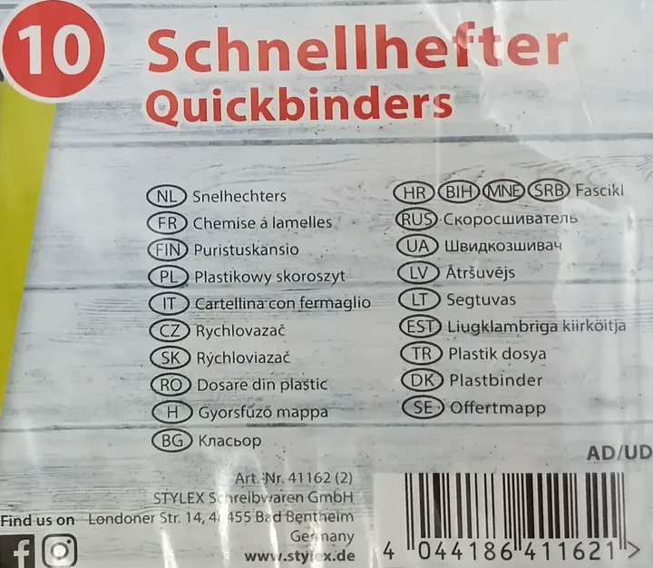 STYLEX Schnellhefter, 10 Stück, farbig sortiert - Bild 3