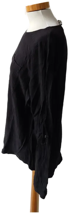 Tom Tailor Denim Damen Langarm-Shirt schwarz mit Brusttrasche - M - Bild 2