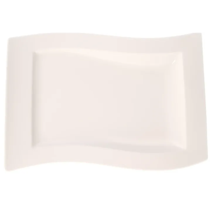  2 Stk. Villeroy & Boch rechteckiger Porzellanteller • Modern Wave Design - Bild 1