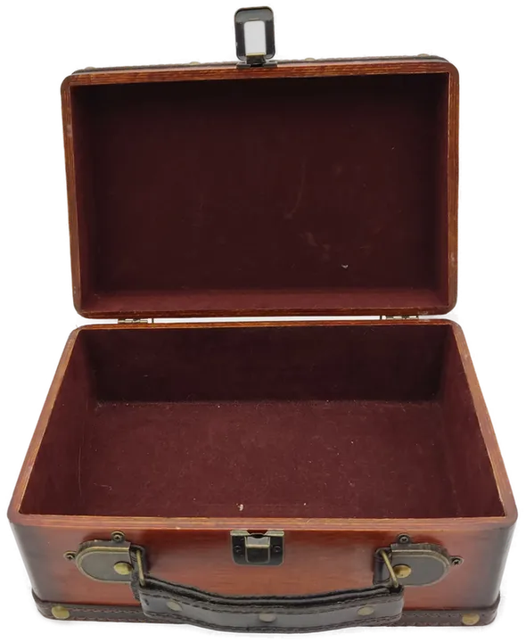 Kleiner Holzkoffer braun mit Motiv Vintage - Bild 3