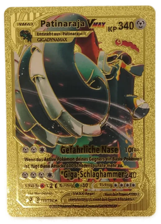 Pokémon Sammelkarte Goldfolie Vmax Patinaraja V - Bild 1