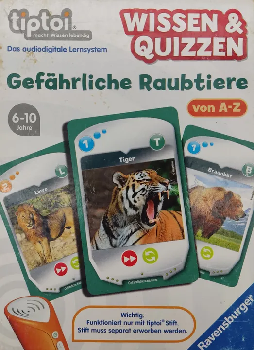 tiptoi® Wissen & Quizzen - Gefährliche Raubtiere von A - Z - Ravensburger - Bild 1