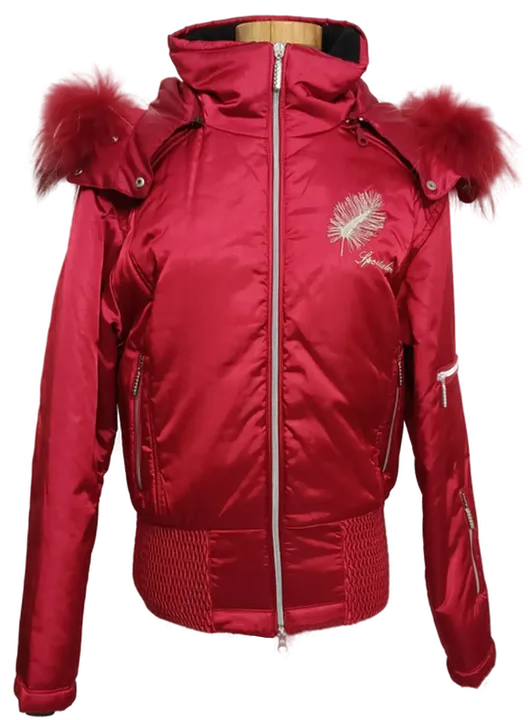 SP Kitzbühel Sportalm Vintage Damen Skijacke mit Kunstpelz rot Größe 40 - Bild 1