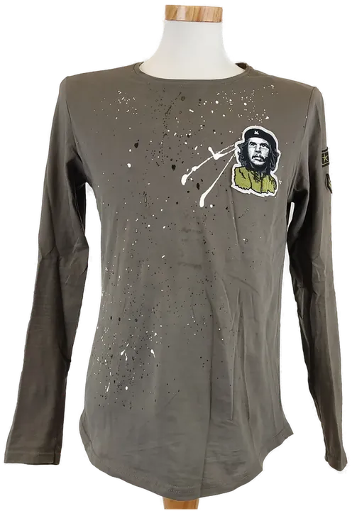 Herrenlangarm T-Shirt olivgrün - 50 - Bild 4