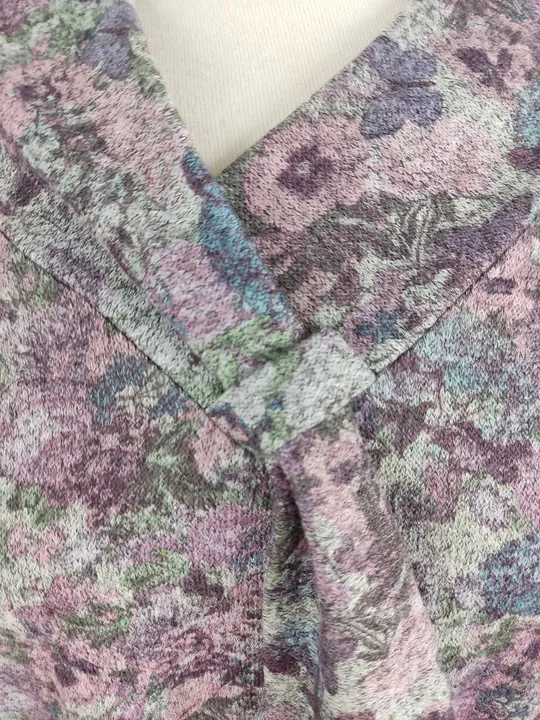 Pullover langarm mit Kragen, lila/violett/grau gemustert, Größe 40 - Bild 2