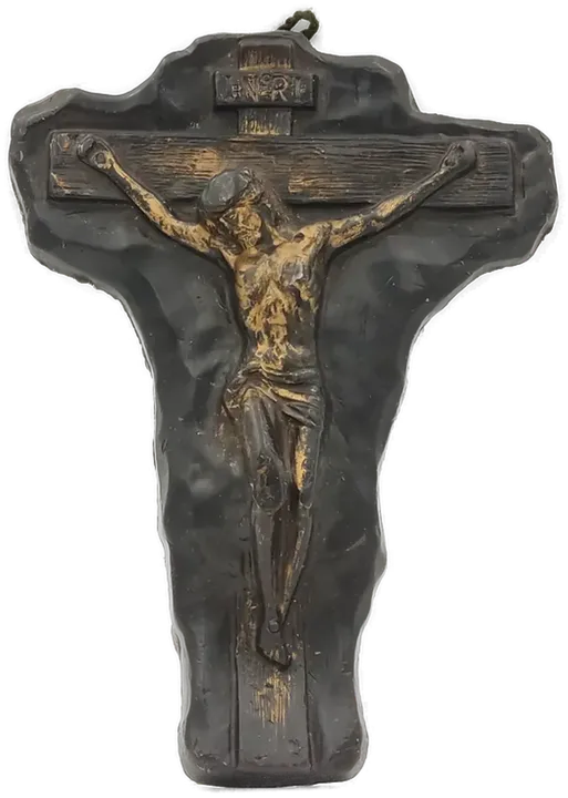 Jesus am Kreuz Wandbild aus Wachs - Bild 1