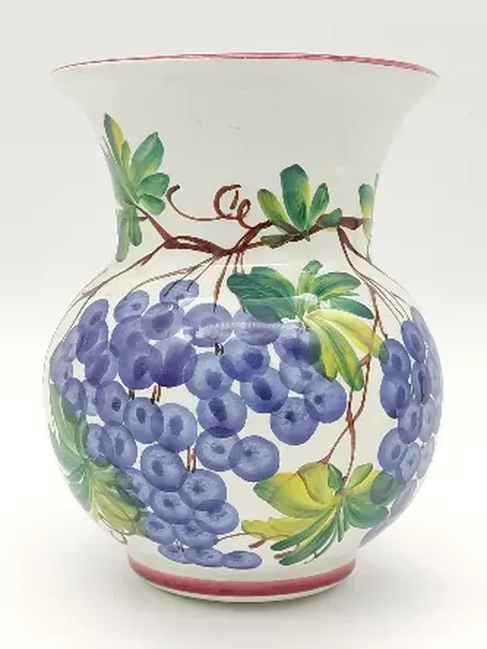 Keramik Krug mit Traubenmotive weiß  - Bild 2