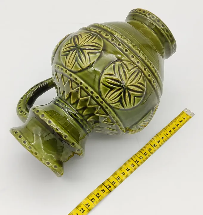Keramikkrug grün mit Mustern  - Bild 2