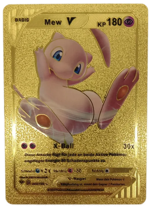 Pokémon Sammelkarte Goldfolie Basis Mew V - Bild 1