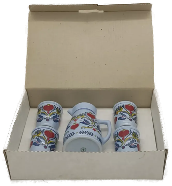Weingarnitur Keramik-Set (5-teilig) im Folklore-Dekor - Bild 3