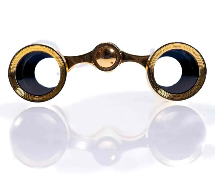 Opernfernglas / Binokulare mit Tasche in schwarz-gold - Bild 1