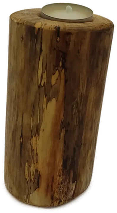 Teelichthalter aus Naturholz groß - Bild 1