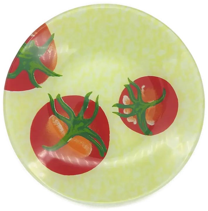 Glasteller Set 4tlg. mit Tomatenmotiv grün/ rot  - Bild 4