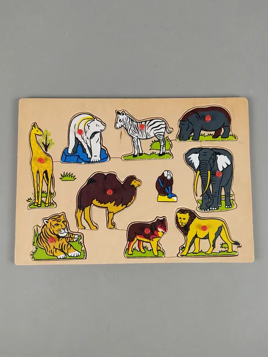 Kinderpuzzle aus Holz - wilde Tiere  - Bild 1