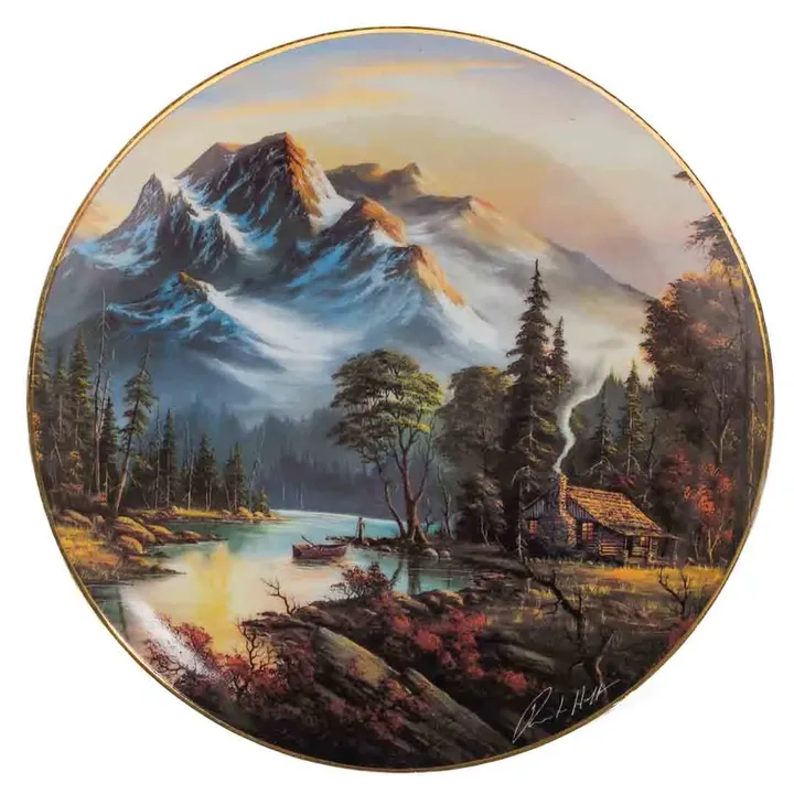 Vintage 1992 Mountain Retreat Limited Edition Franklin Mint, Dekorativer Sammeltelller - Bild 1