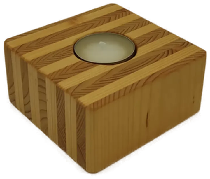 Teelichthalter aus Schichtholz quadratisch - Bild 3