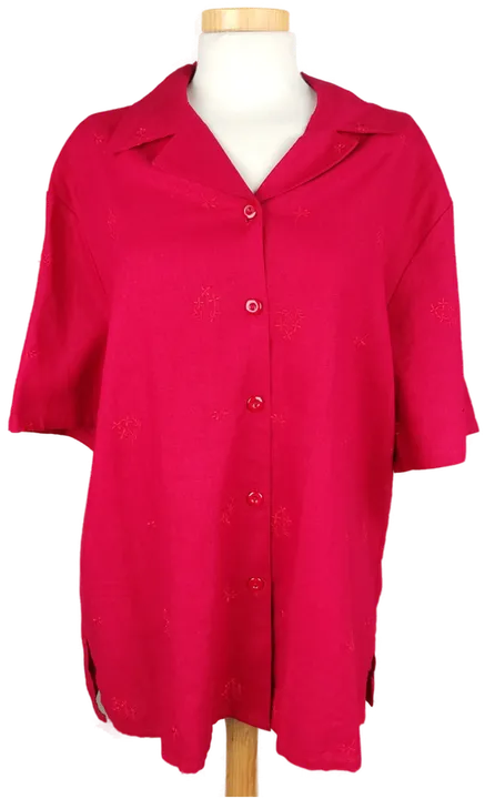 Damen Leinenmix Kurzarm-Hemd rot - XXL/44 - Bild 1