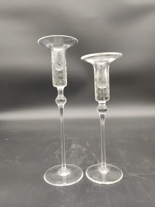 2 Kerzenständer der Marke Rosenthal - Glas mit hübschem Muster - Bild 4