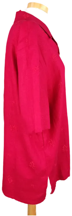 Damen Leinenmix Kurzarm-Hemd rot - XXL/44 - Bild 2