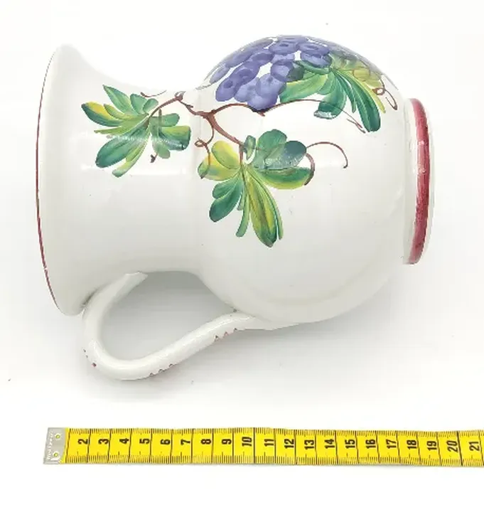 Keramik Krug mit Traubenmotive weiß  - Bild 5