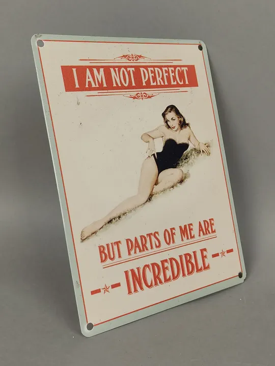 Blechschild / Wandbild - I am not Perfect - Bild 2