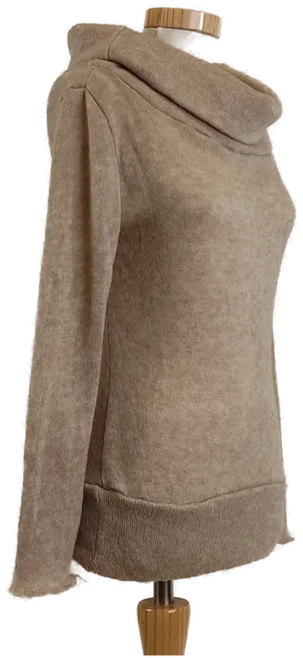 Damen Strickpullover mit weitem Rollkragen, Beige, Gr. 38 - Bild 3