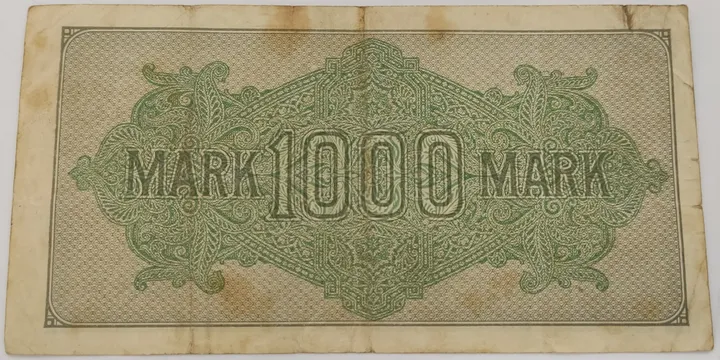  Alter Geldschein 1000 Mark Reichsbanknote Reichsbankdirektorium Berlin 1922 zirkuliert 3 - Bild 2