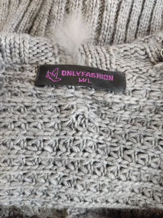 Strickjacke Kurzärmlig mit Kunstpelz - M/L - Bild 4