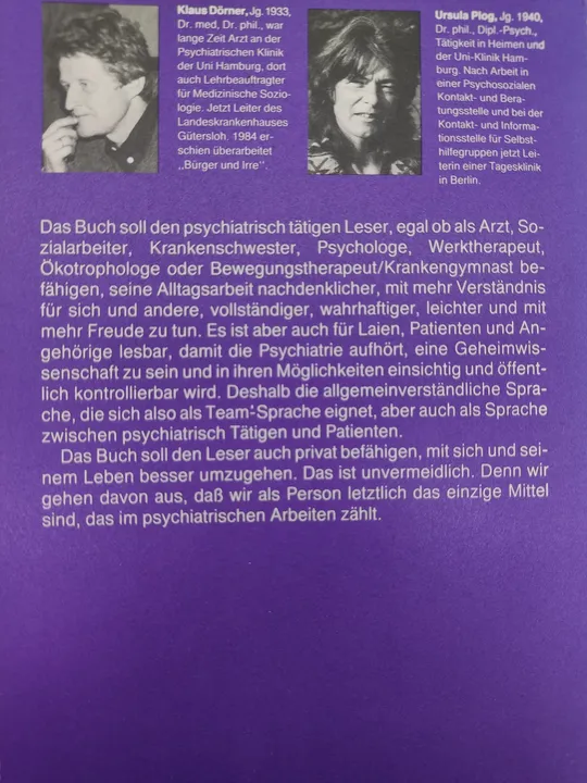 Irren ist menschlich. Lehrbuch der Psychiatrie und Psychotherapie - Klaus Dörner, Ursula Plog - Bild 2