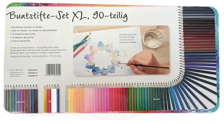 Aquarell-Buntstifte-Set XL, 90-teilig (OVP) - Bild 3