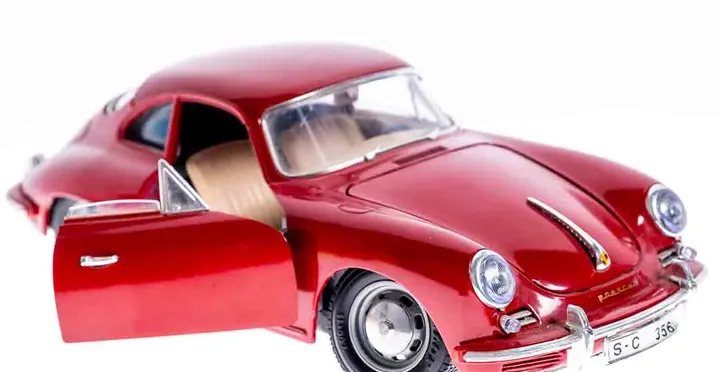 Bburago Modellauto Porsche 356 B rot (1961) 1/18 Druckguss Maßstab - Bild 6