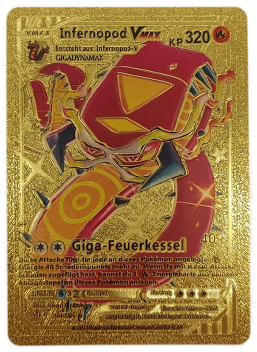  Pokémon Sammelkarte Goldfolie Infernopod Vmax - Bild 1