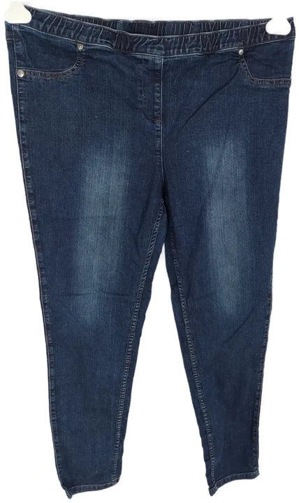 Jeans, lang mit Stretch und Gummizugbund, dunkelblau, Größe 48 - Bild 1