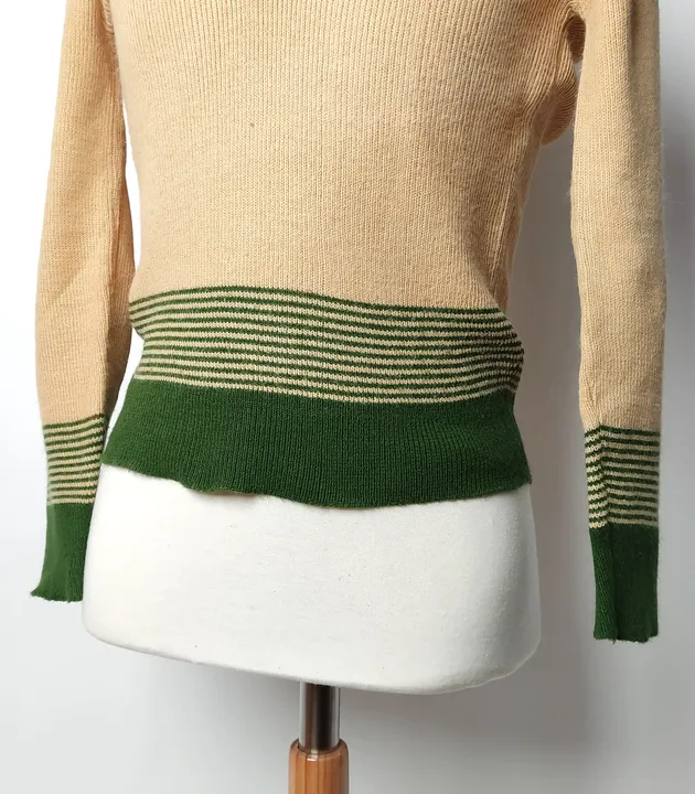 Vintage Kinder Pullover beige/grün - Bild 2