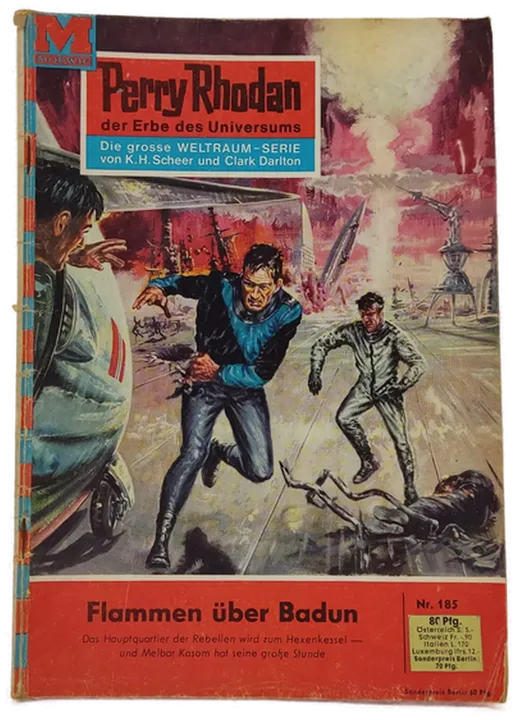 Romanheft Perry Rhodan Flammen über Badun Erstauflage Nr.185 - Bild 1