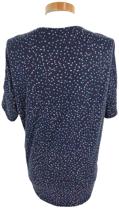 Damen T-Shirt Janina mit V-Ausschnitt und Zipper, blau gemustert, Größe 36 - Bild 4
