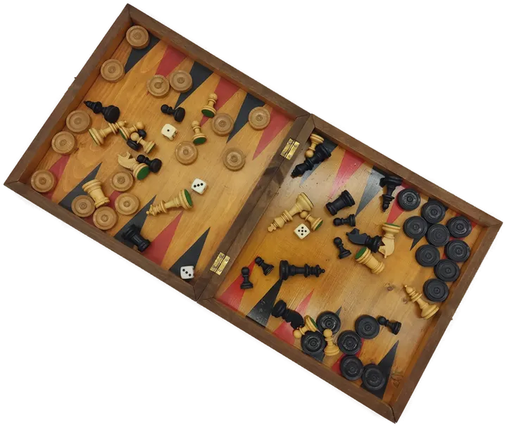  Schach, Backgammon, Mühle, Dame Spielebox aus Holz  - Bild 5