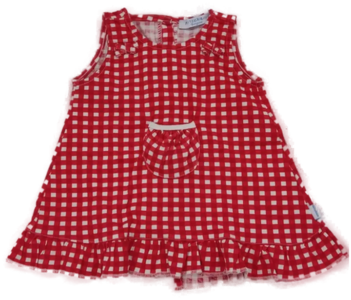 Klitzeklein Babywear Babykleid mit Tuch in rot-weiß, Größe 62 - Bild 1