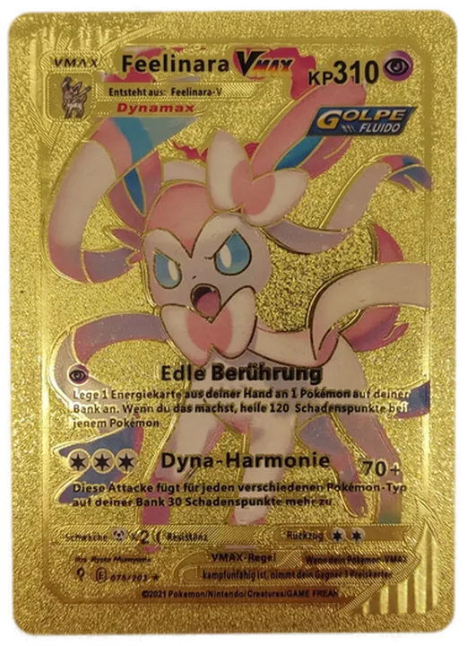 Pokémon Sammelkarte Goldfolie Vmax Feelinara Vmax - Bild 1