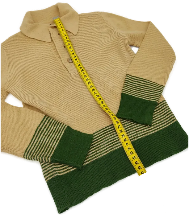 Vintage Kinder Pullover beige/grün - Bild 6