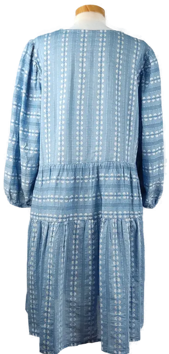 Damen Kleid blau gemustert - M/L  - Bild 5