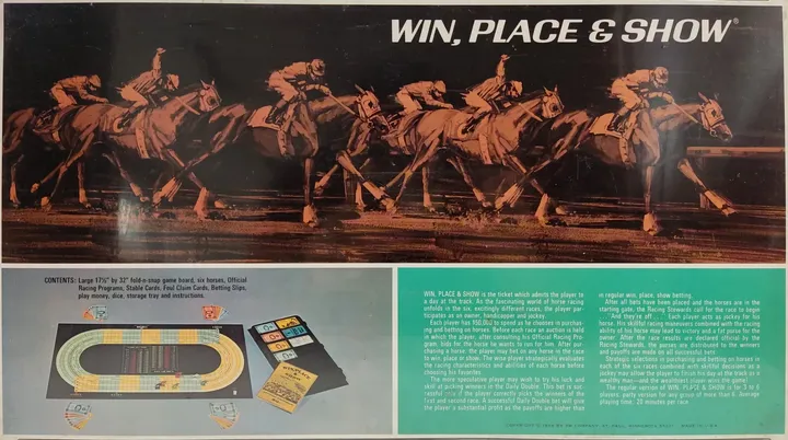 WIN, PLACE & SHOW - Vintage Pferderennspiel - 3M Sports Game  - Bild 2