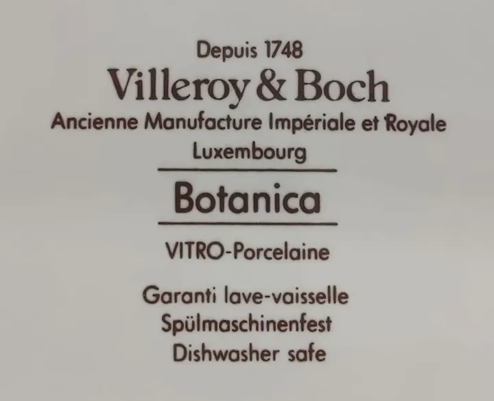 Villeroy & Boch Sammelteller Depuis 1748 Botanica 