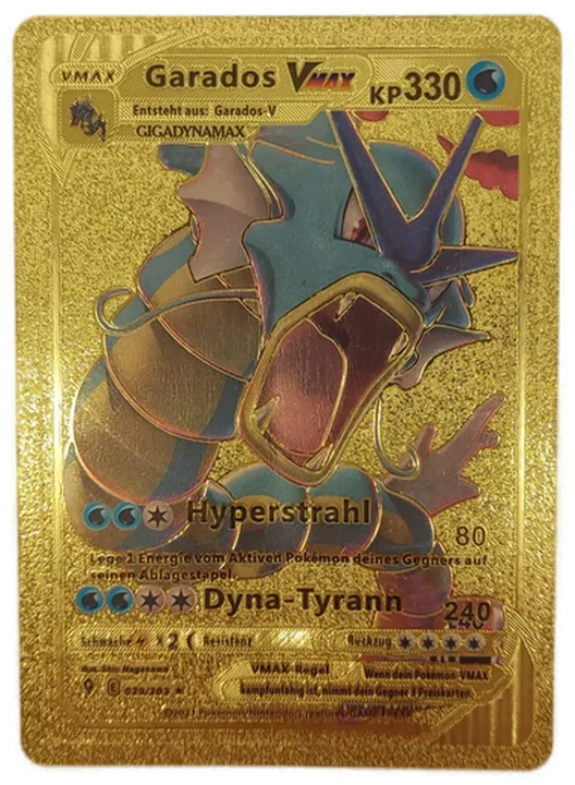 Pokémon Sammelkarte Goldfolie Vmax Garados Vmax - Bild 1