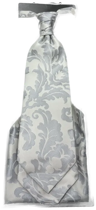 Maserhand - The Dress Code - Krawatte mit Einstecktuch - grau-weiß - Bild 2
