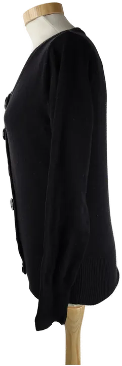 Weste langarm mit Rundhalsausschnitt, schwarz mit großen Knöpfen, Größe S (geschätzt) - Bild 2