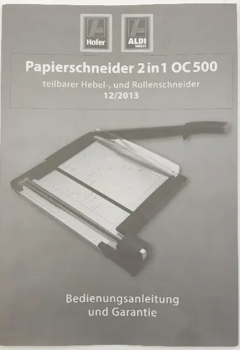 Papierschneider 2 in 1 OC500 silber-schwarz / Hebelschneider, Papierschneidemaschine/gerät - Bild 4