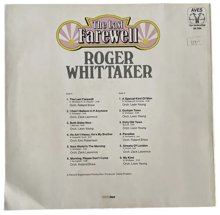 LP - Roger Whittaker - The last Fareell - Bild 2