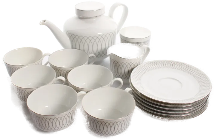 6 teiliges Arzberg Porzellan Kaffeeservice – Serie 25 – Fine China Vintage - Bild 1